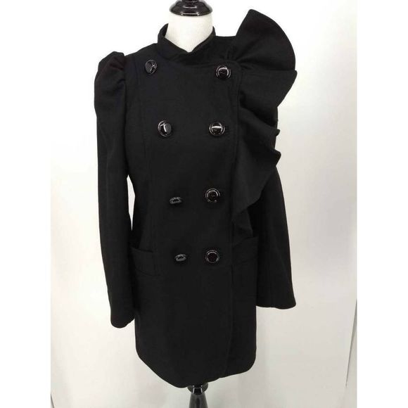 French Connection Jackets & Blazers - French Connection Peacoat Double Breasted Ruffle 8